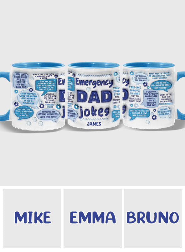Dad Jokes Emergency - Personalized Father Accent Mug