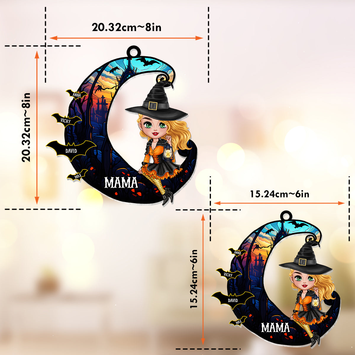 Spooky Mom - Personalized Mother Window Hanging Suncatcher Ornament