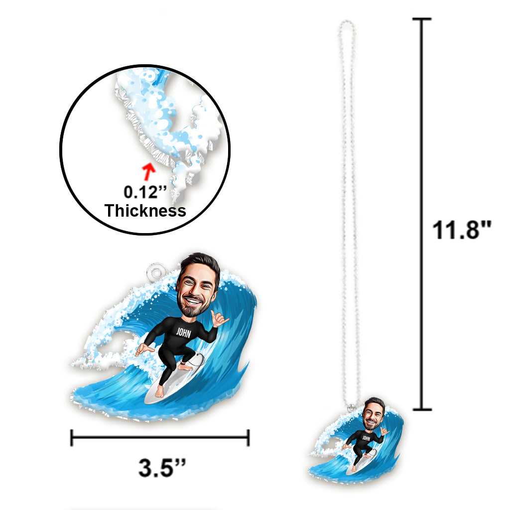 Tout peut vous tuer, alors choisissez quelque chose d'amusant ! - Ornement de voiture personnalisé en forme de surf