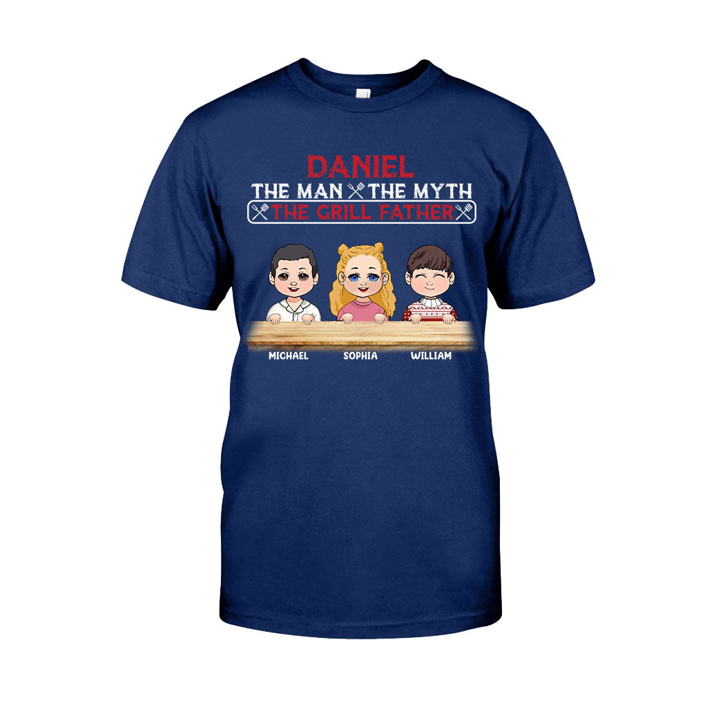The Man The Myth The Grill Father - Personalized Father T-shirt And Hoodie