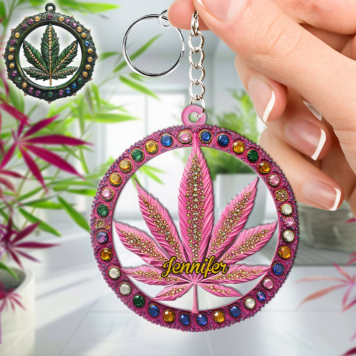 Stoner Chick – Personalisierter Weed-Schlüsselanhänger
