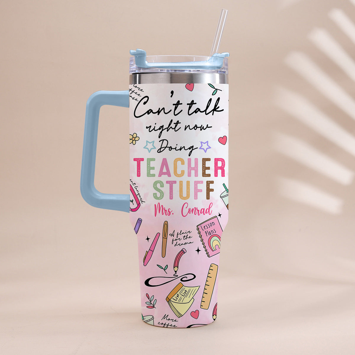 Fournitures pour enseignants - Gobelet isotherme personnalisé avec poignée