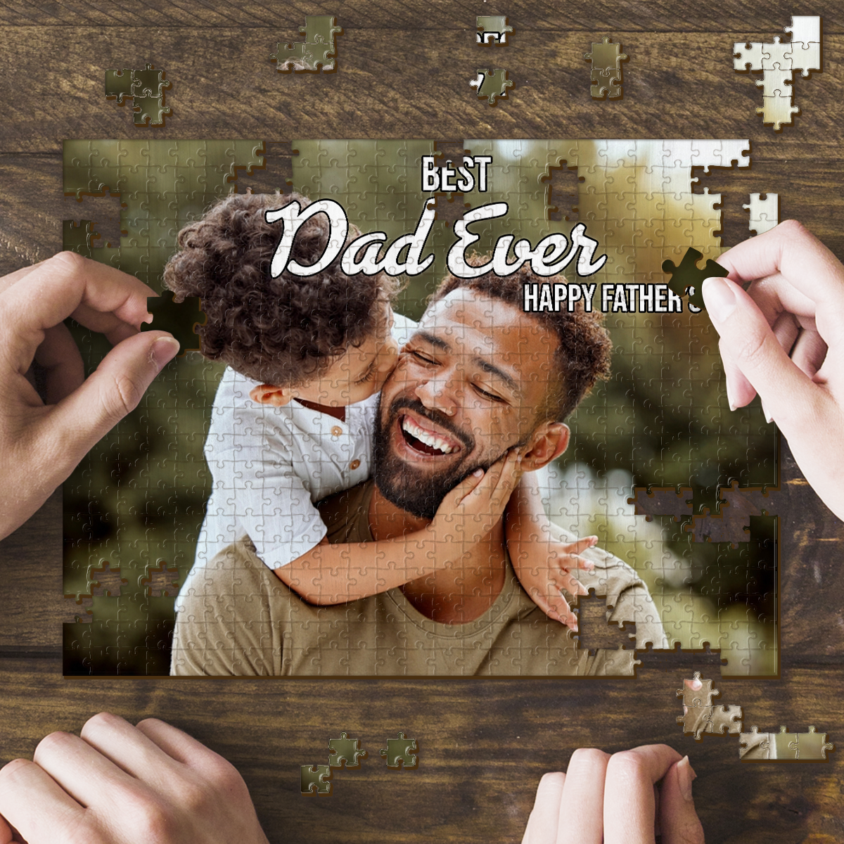 Best Dad Ever Happy Father's Day - Personalized Father Jigsaw Puzzle