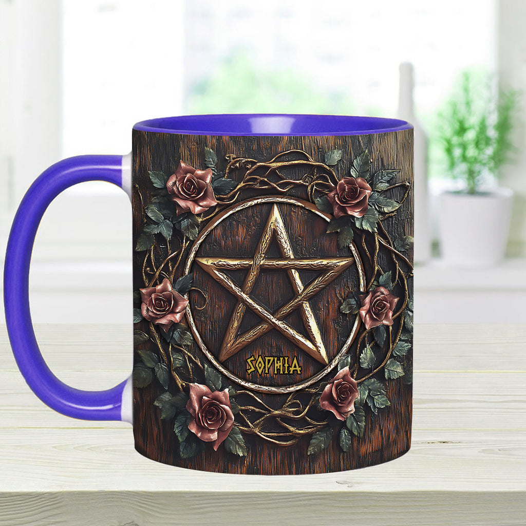 Beautiful Pentagram - Personalized Witch Accent Mug