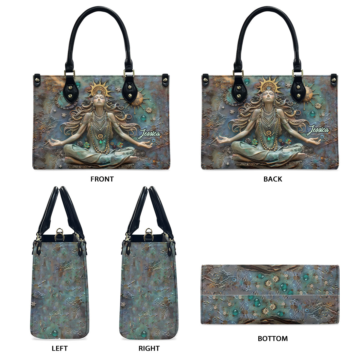 Verliere den Verstand, finde deine Seele – Personalisierte Yoga-Lederhandtasche