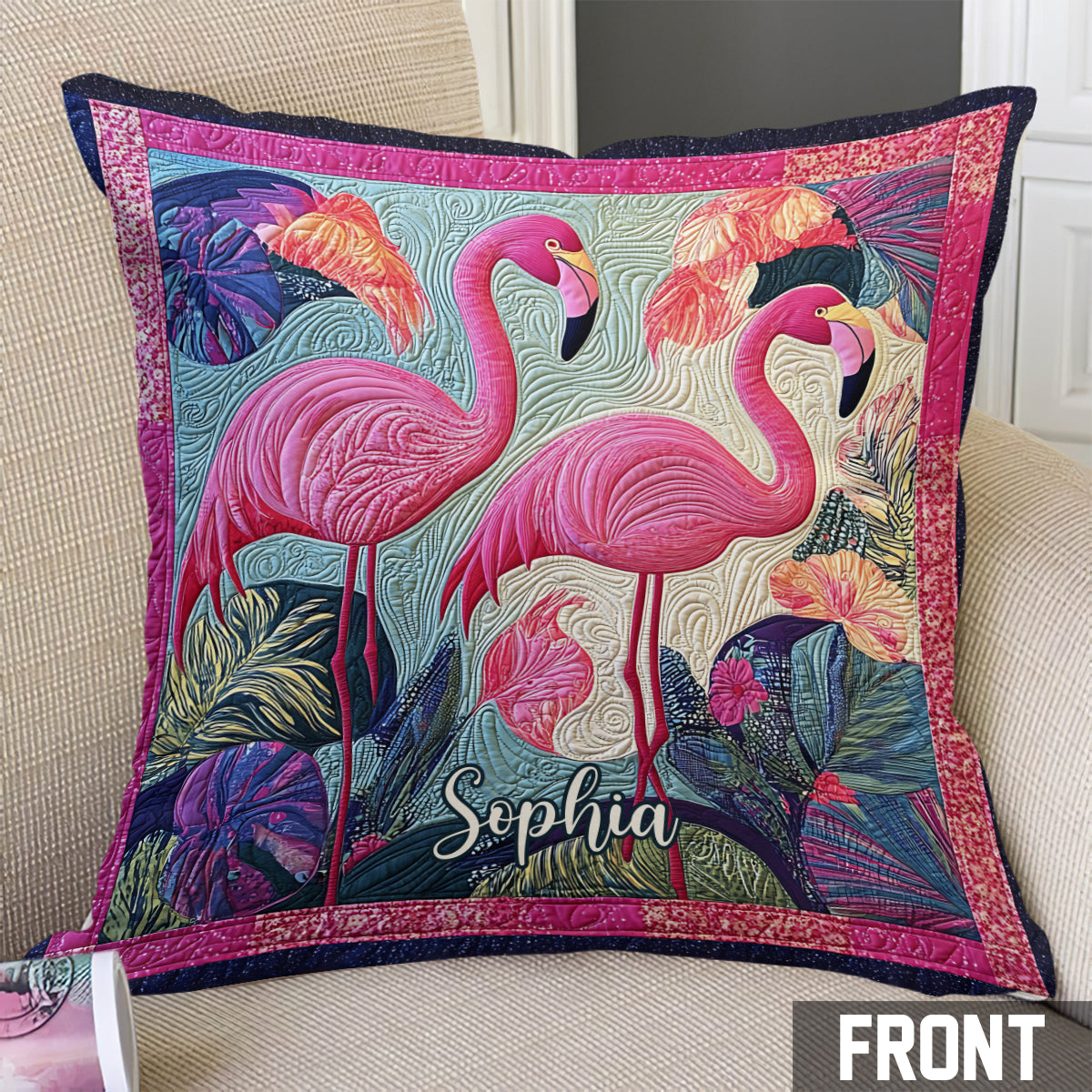 Wunderschöner Flamingo – personalisiertes Flamingo-Kissen