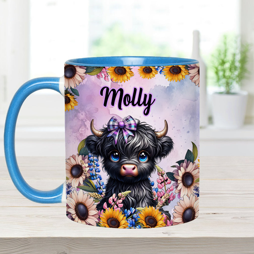 Niedliche kleine Hochlandkuh - Personalisierte Tasse