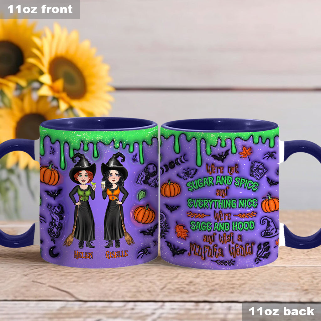 We're Not Sugar And Spice And Everything Nice - Personalized Bestie Accent Mug