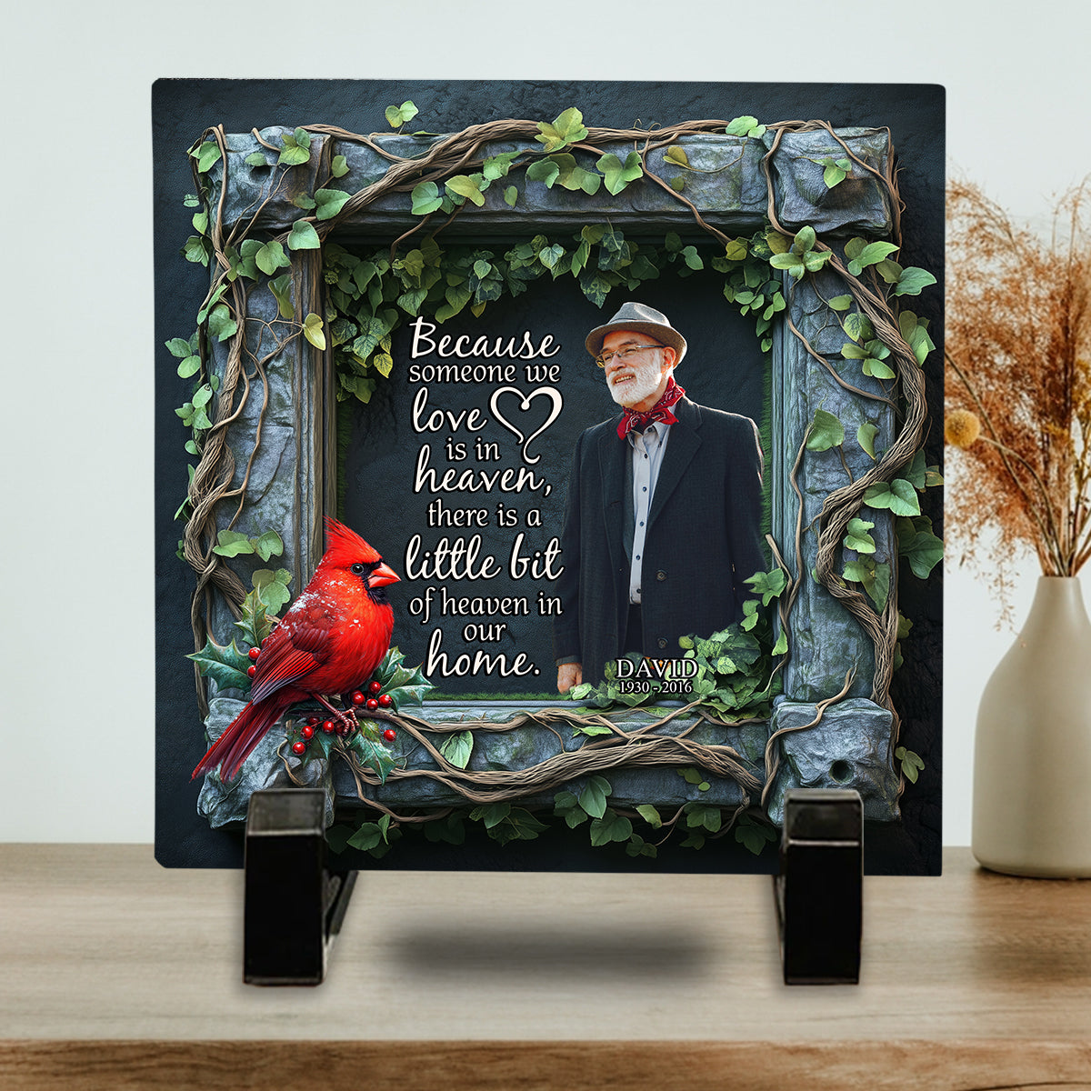 You Left Me Beautiful Memories - Personalized Memorial Square Shaped Stone
