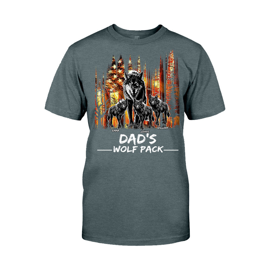 Dad's Wolf Pack - Personalized Father T-shirt And Hoodie