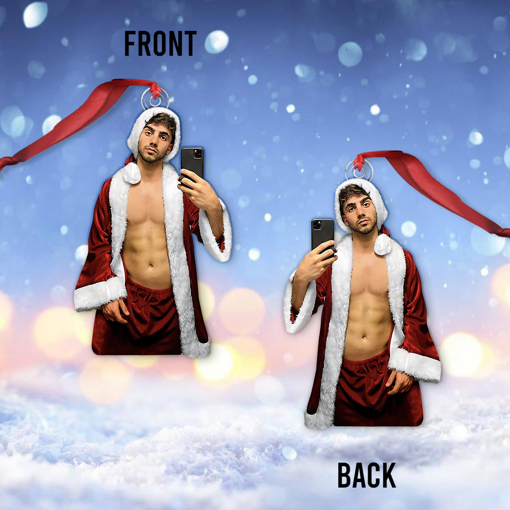 Photo Ornament Gift For Girlfriend - Personalized Couple Custom Shaped Ornament