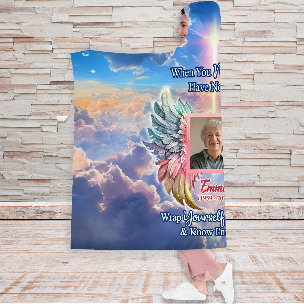When You Miss Me Have No Fear - Personalized Memorial Hooded Blanket