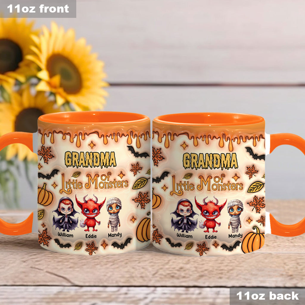 Grandma Of Little Nightmares - Personalized Grandma Accent Mug