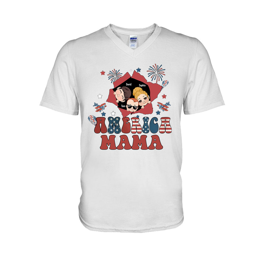 American Mama Any Title Vintage Retro Style - Personalized Mother T-shirt And Hoodie