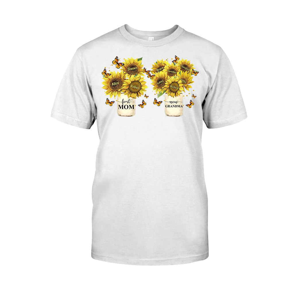 First Mom Now Grandma - Personalized Grandma T-shirt And Hoodie