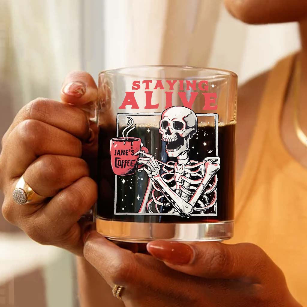 Noch am Leben - Personalisierter Kaffeeglasbecher