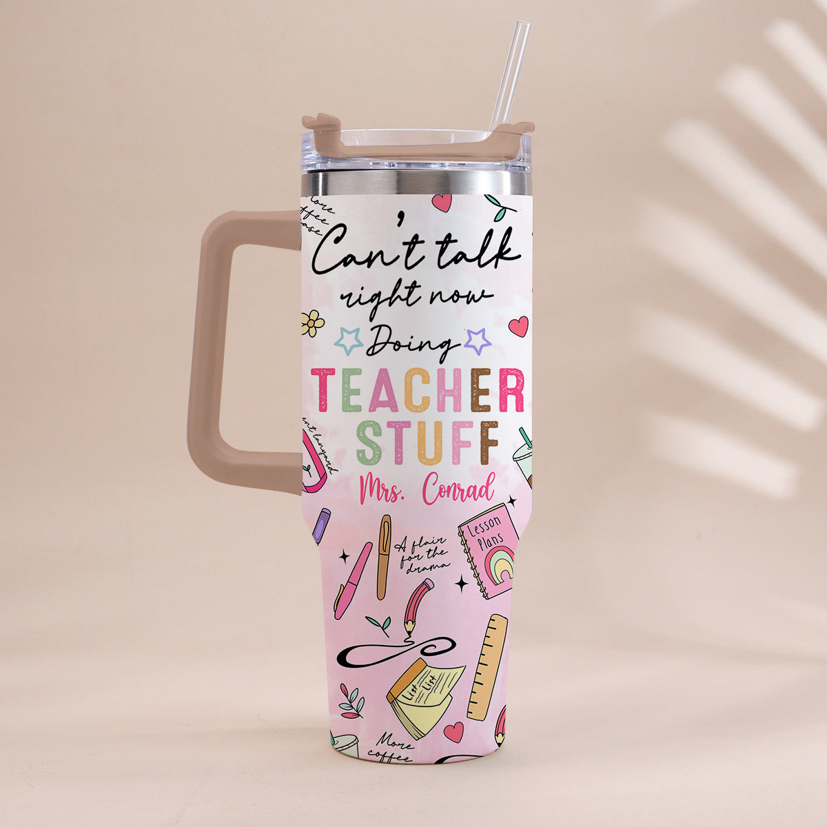Fournitures pour enseignants - Gobelet isotherme personnalisé avec poignée