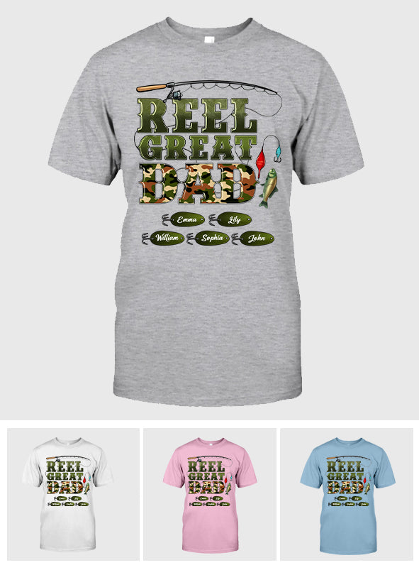 Western Reel Great Dad Camouflage - Personalized Father T-shirt And Hoodie