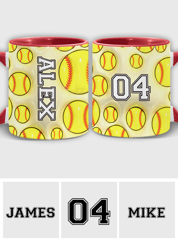 Personalisierte Tasse für Softball-Fans