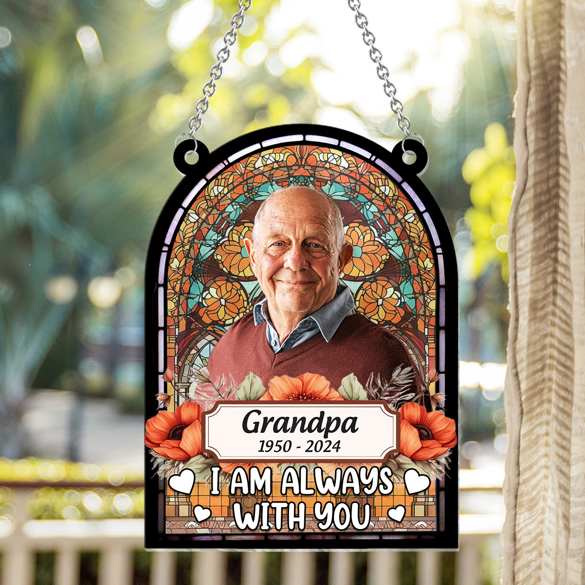 I'm Always With You - Personalized Memorial Window Hanging Suncatcher Ornament