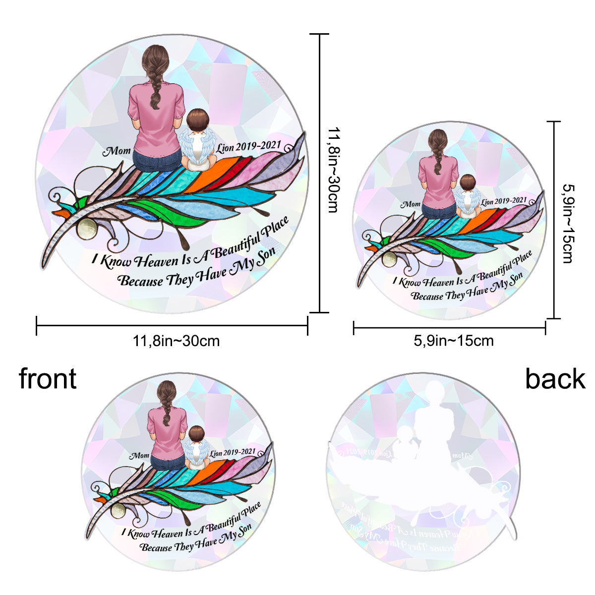 I Know Heaven Is A Beautiful Place Because They Have My Son Husban Dad - Personalized Memorial Suncatcher Decal