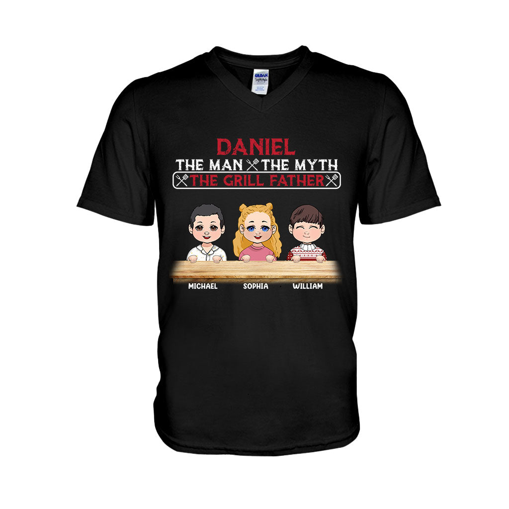 The Man The Myth The Grill Father - Personalized Father T-shirt And Hoodie
