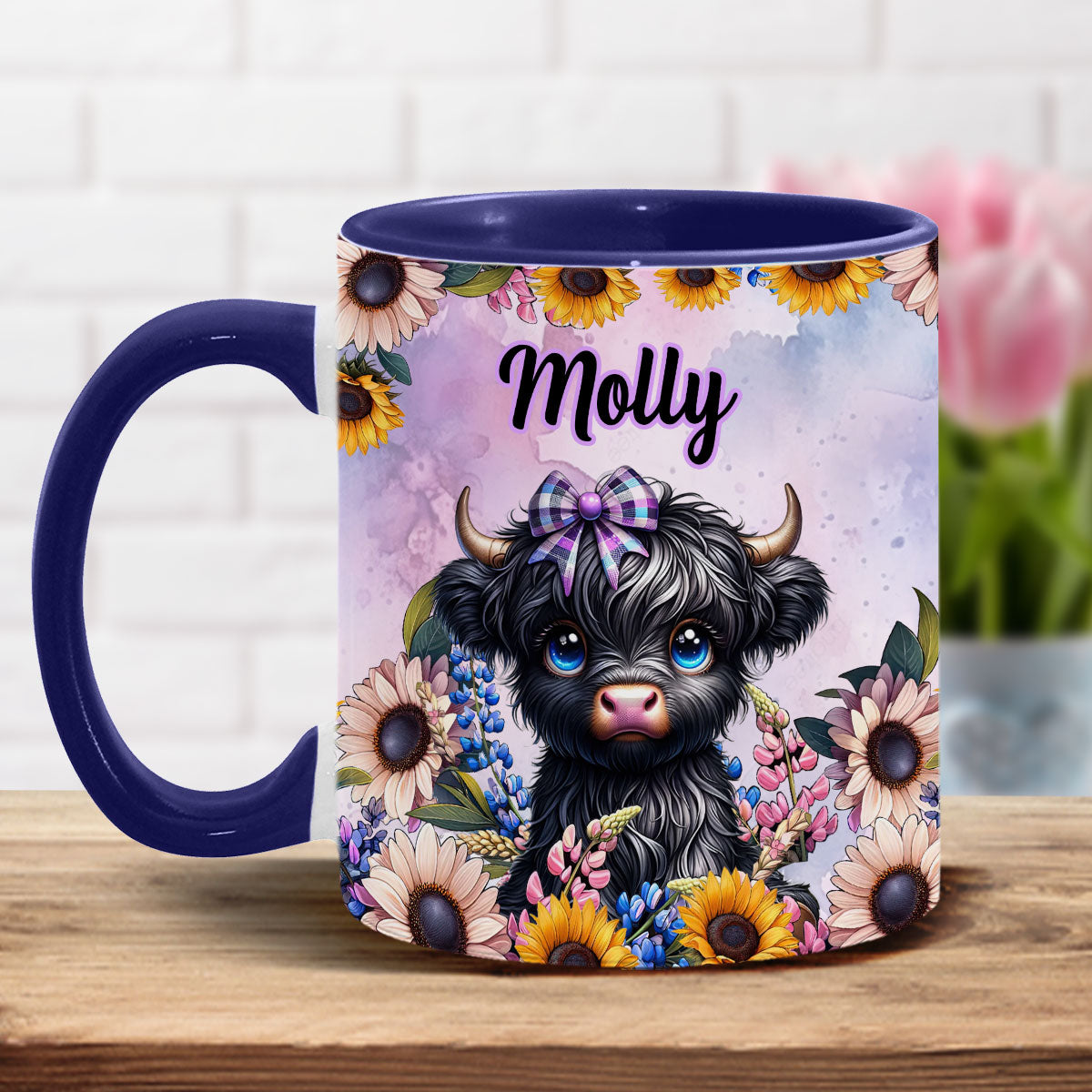Niedliche kleine Hochlandkuh - Personalisierte Tasse