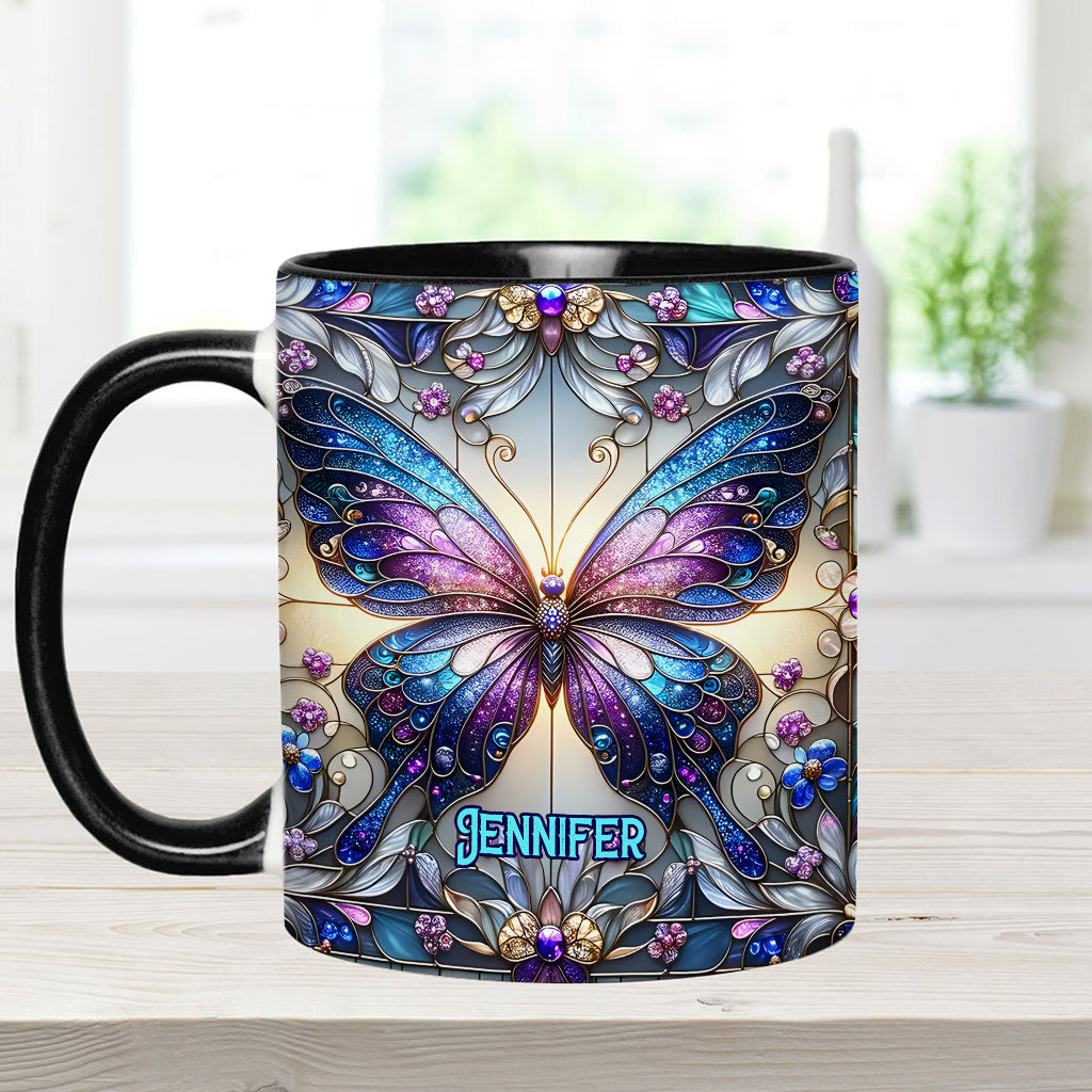Beautiful Butterfly - Personalized Butterfly Accent Mug
