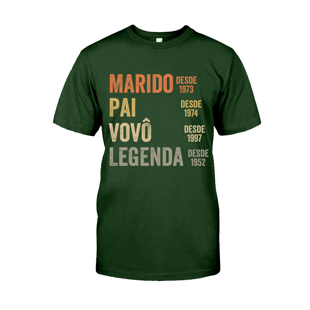 Marido Pai Vovô Legenda Desde – Personalisiertes Opa-T-Shirt und Kapuzenpullover