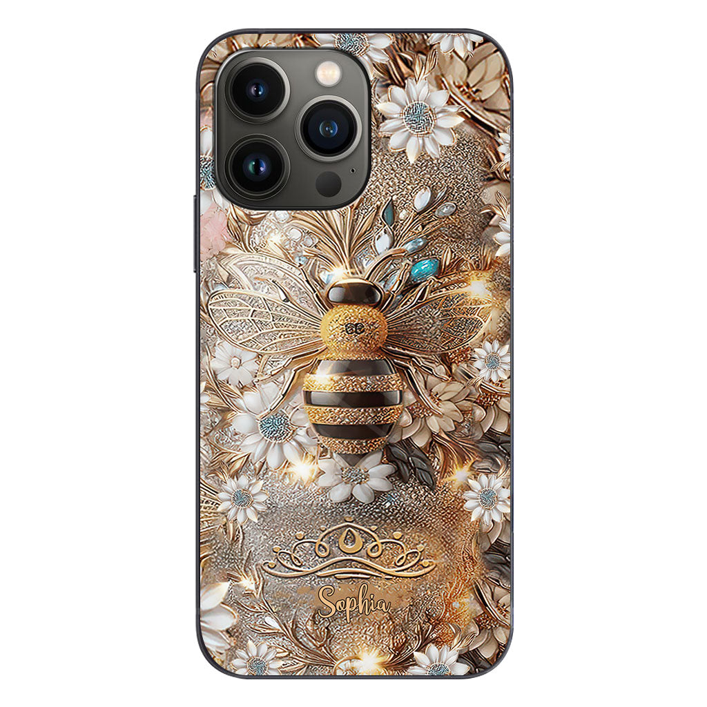 Queen Bee – Personalisierte transparente Handyhülle mit Bienenmotiv