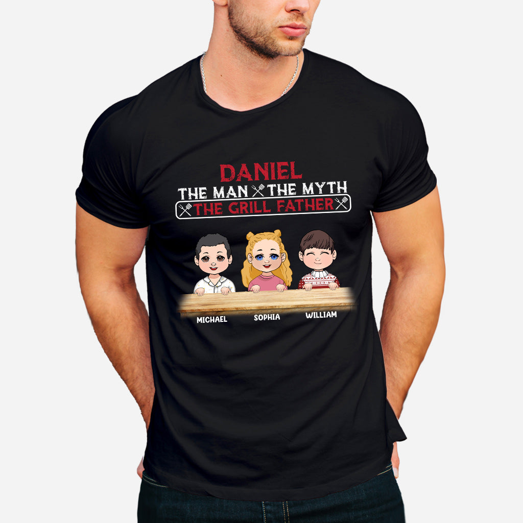 The Man The Myth The Grill Father - Personalized Father T-shirt And Hoodie