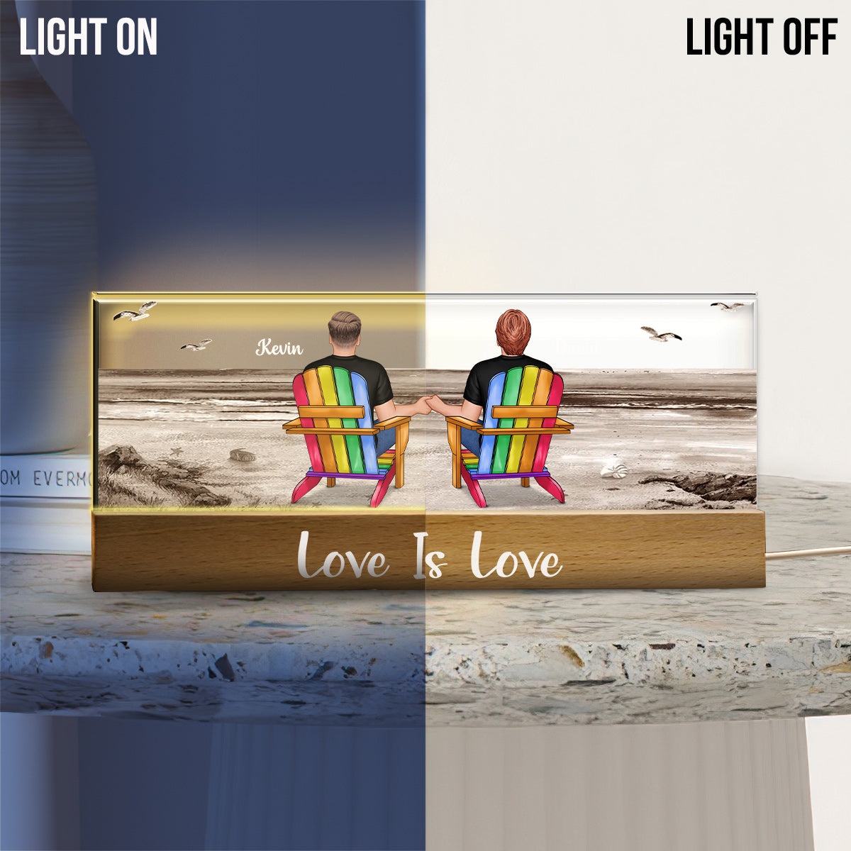 Liebe ist Liebe – Personalisierte LED-Nachtleuchte zur Unterstützung der LGBTQ+-Community