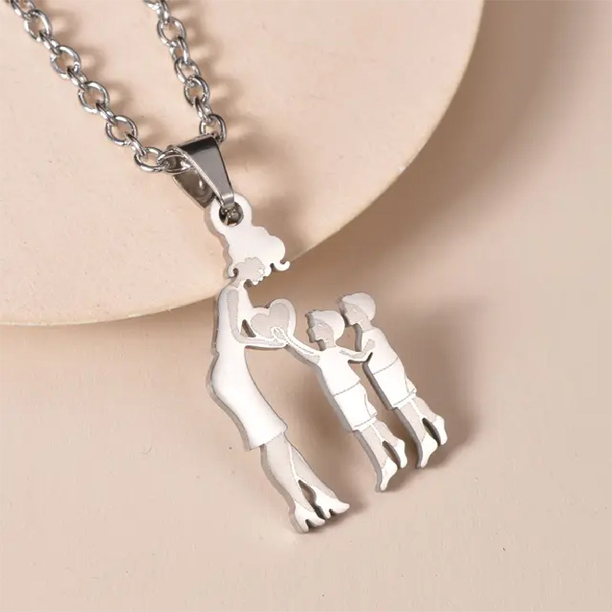 Mom With Children Custom Pendants Necklace - Mother Mom With Children Custom Pendants Necklace