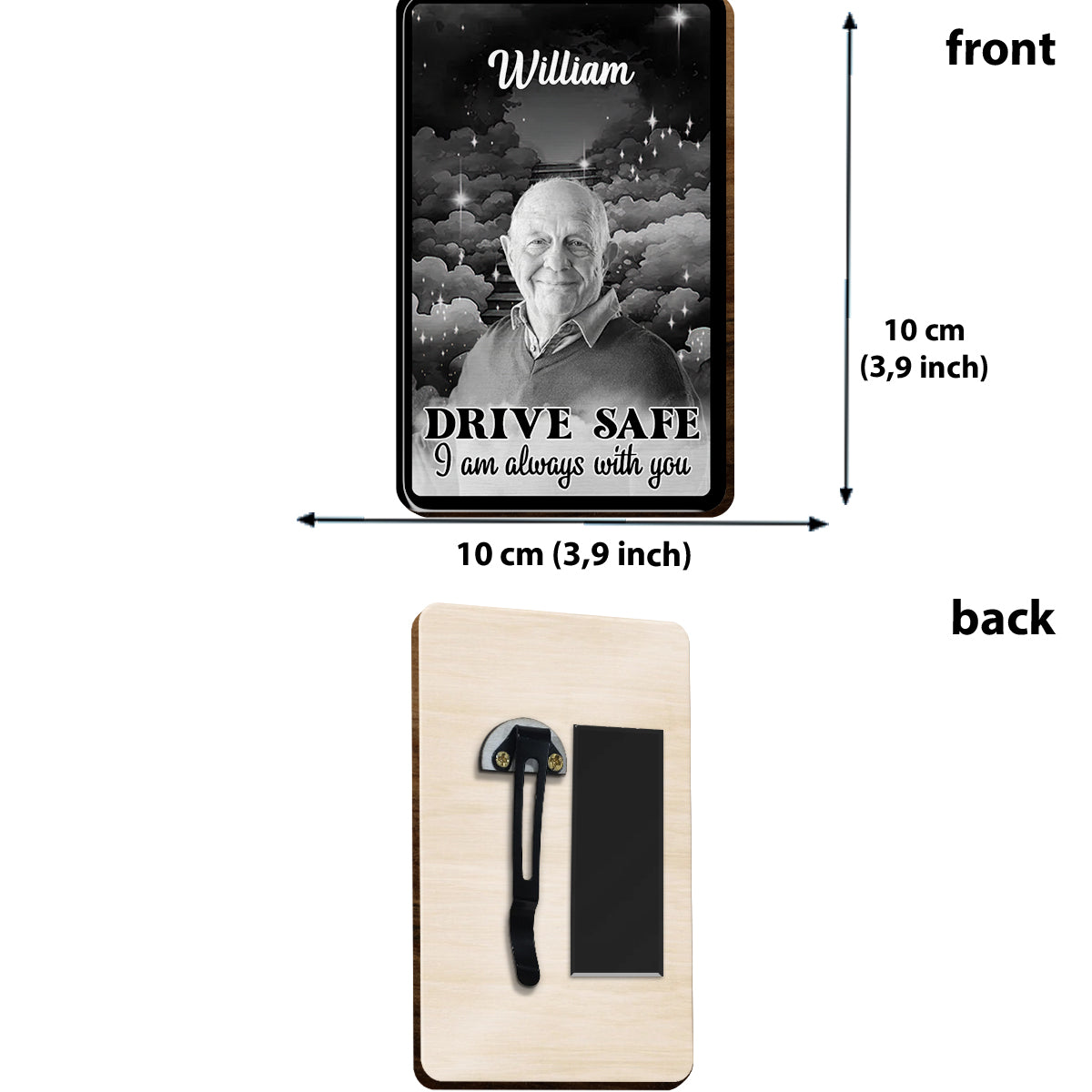 The Call To Heaven - Personalized Memorial Shaped Car Visor Clip