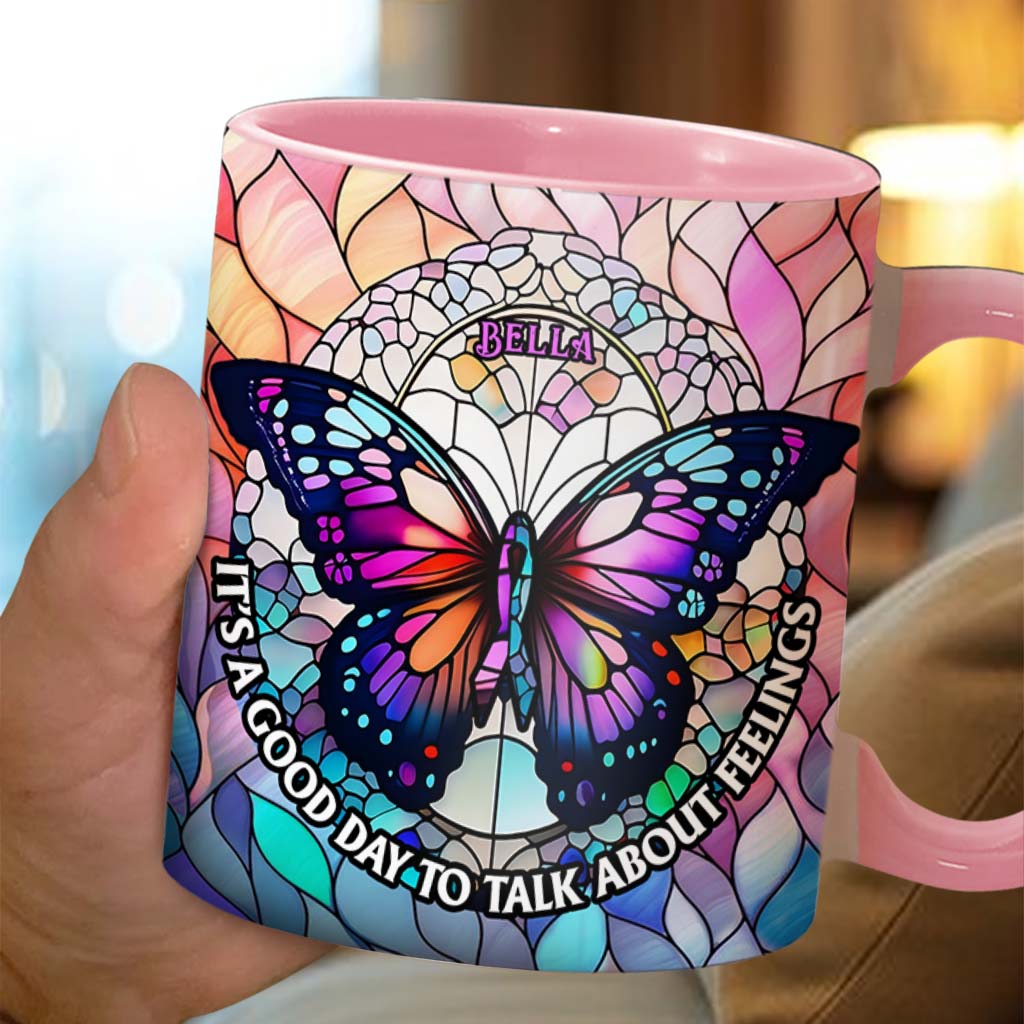 Heute ist ein guter Tag, um über Gefühle zu sprechen – personalisierte Tasse