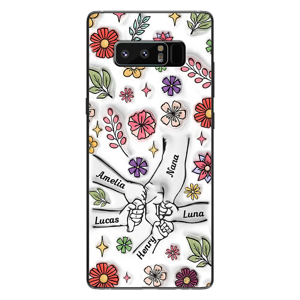 Spring Flower Holding Hands Nana Mom - Personalized Grandma Phone Case