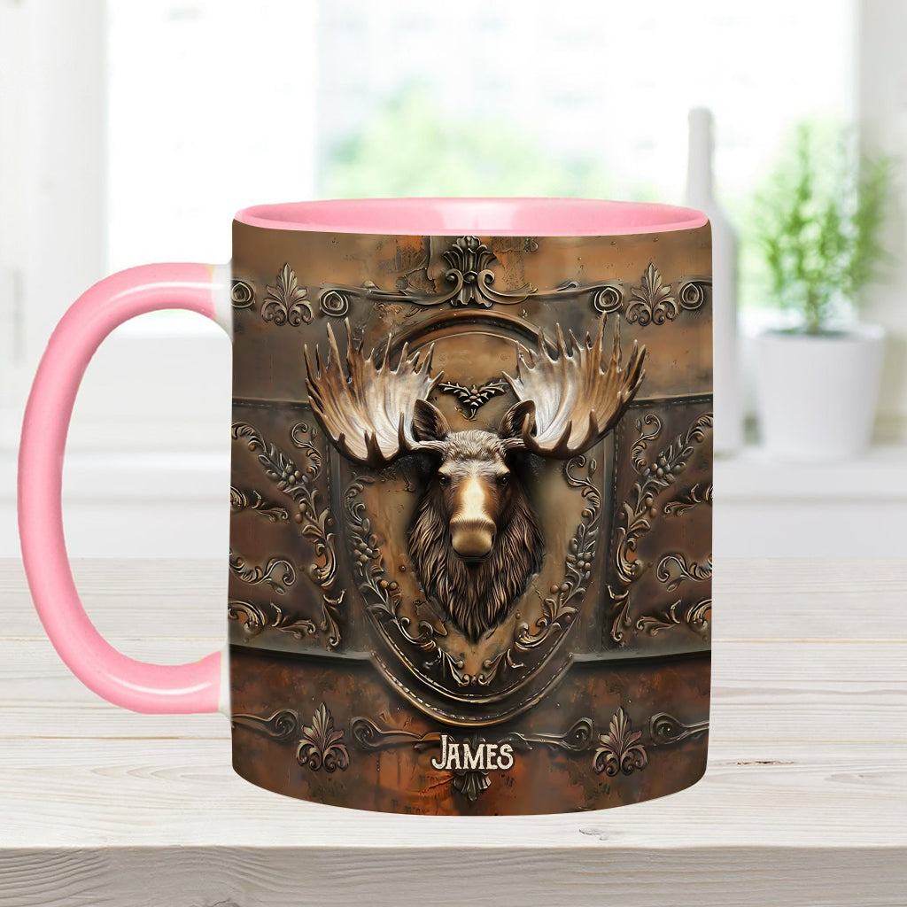 Wunderschöner Elch, Wildtruthahn, Fuchs, Ente – personalisierter Becher mit Jagdmotiv