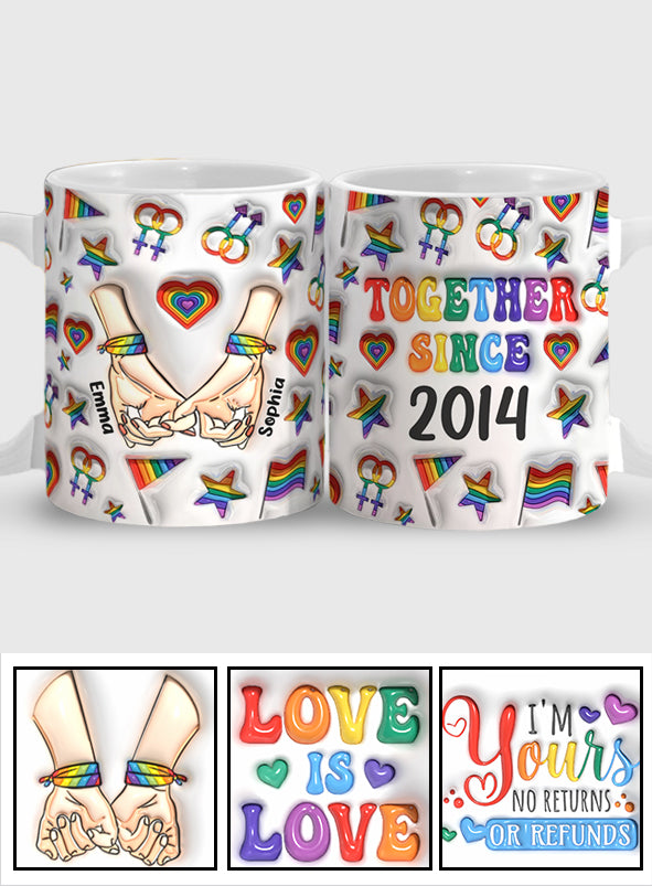 Ensemble depuis - Mug personnalisé de soutien LGBT