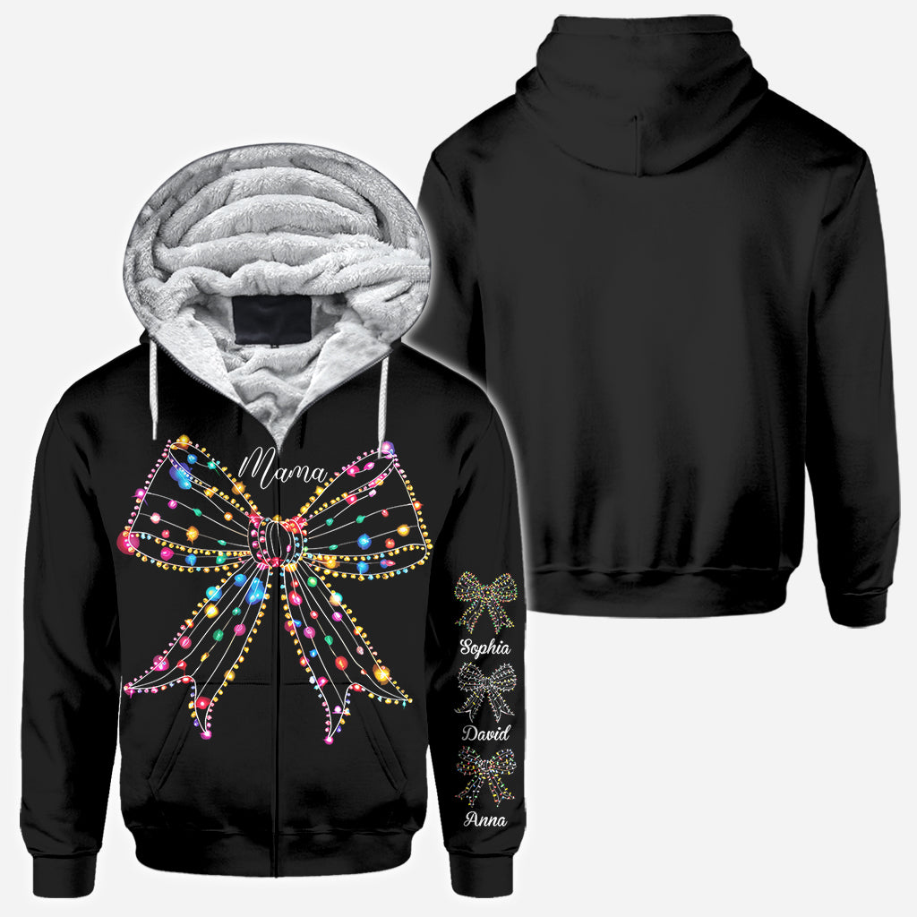 Christmas Light Coquette Bow - Personalized Mother All Over Shirt
