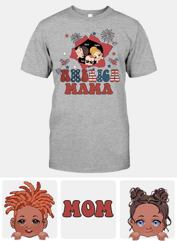 American Mama Any Title Vintage Retro Style - Personalized Mother T-shirt And Hoodie