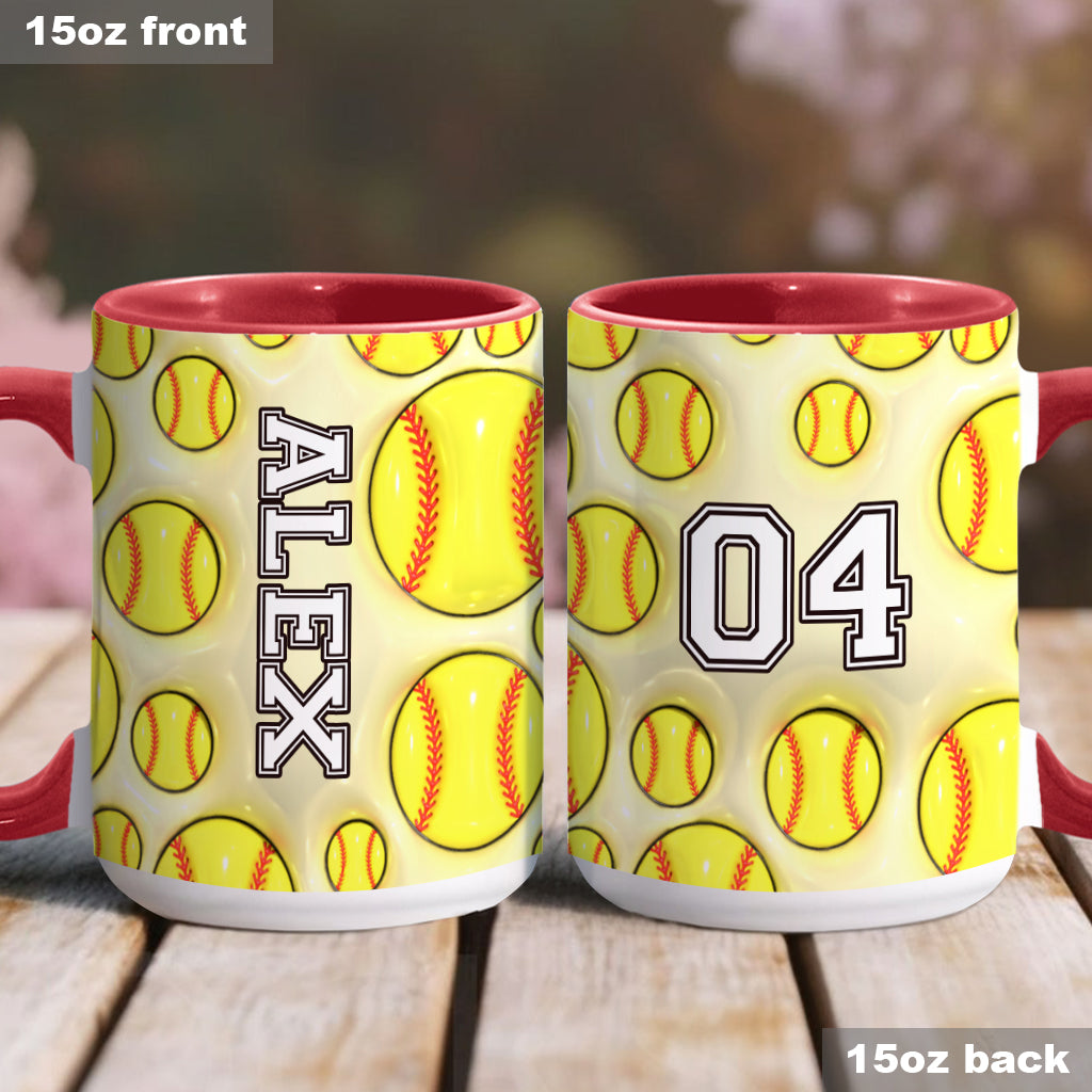 Personalisierte Tasse für Softball-Fans