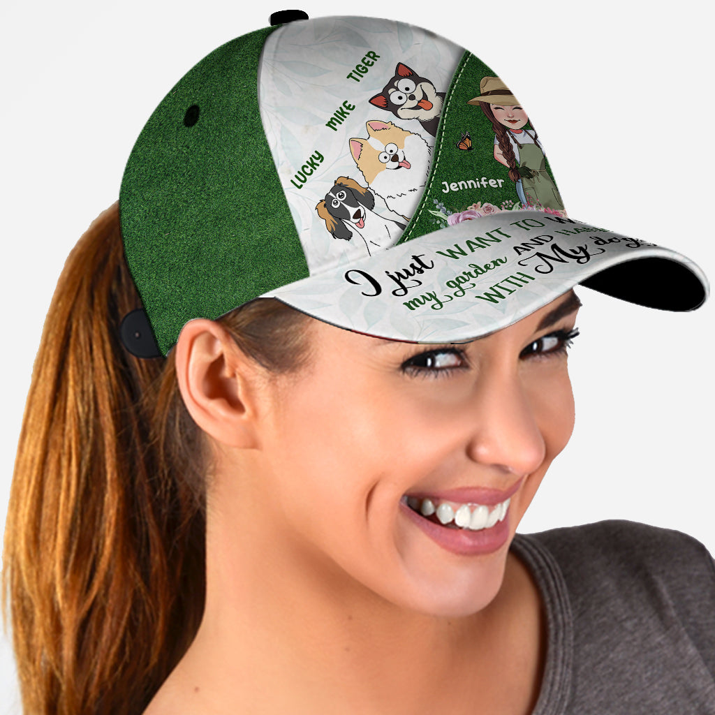 Je veux juste jardiner et passer du temps avec mes animaux - Casquette classique de jardinage personnalisée