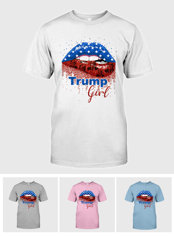 American Lips Trump Girl 2024 – T-Shirt und Hoodie