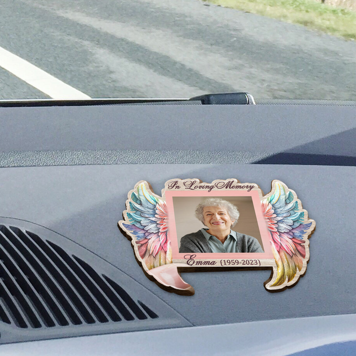 In Loving Memory Of - Personalized Memorial Shaped Car Visor Clip