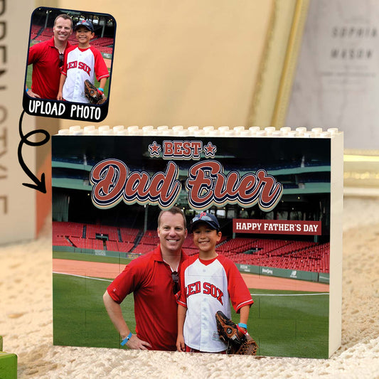 Best Dad Ever - Personalized Father One-sided Horizontal Rectangle Building Brick Blocks
