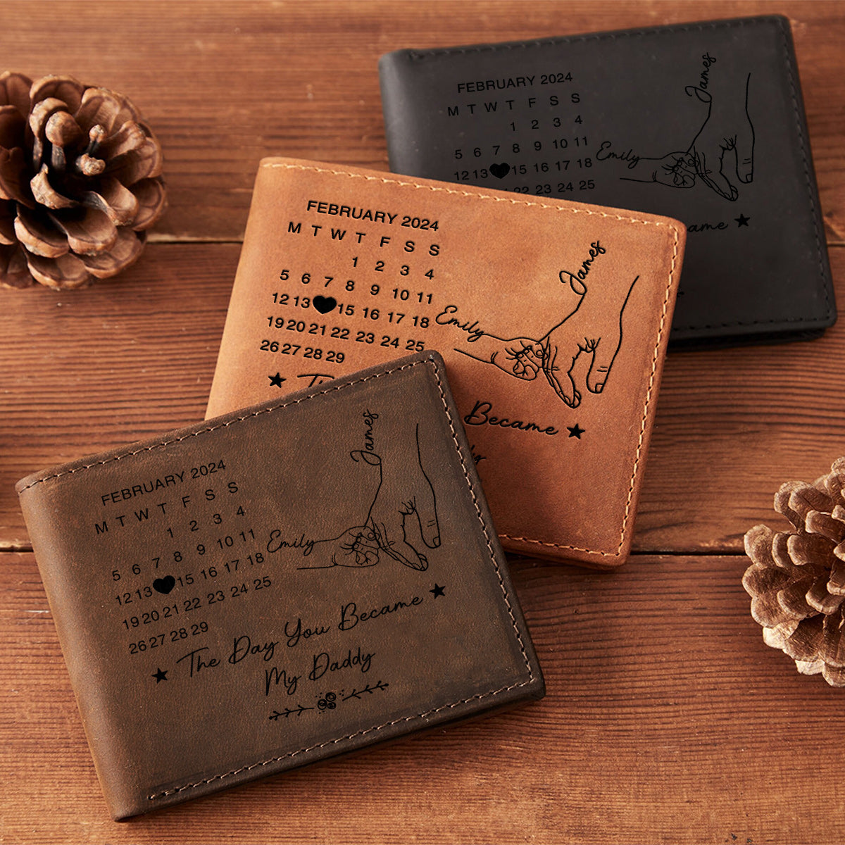 The Day You Became My Daddy - Personalized Father Leather Wallet