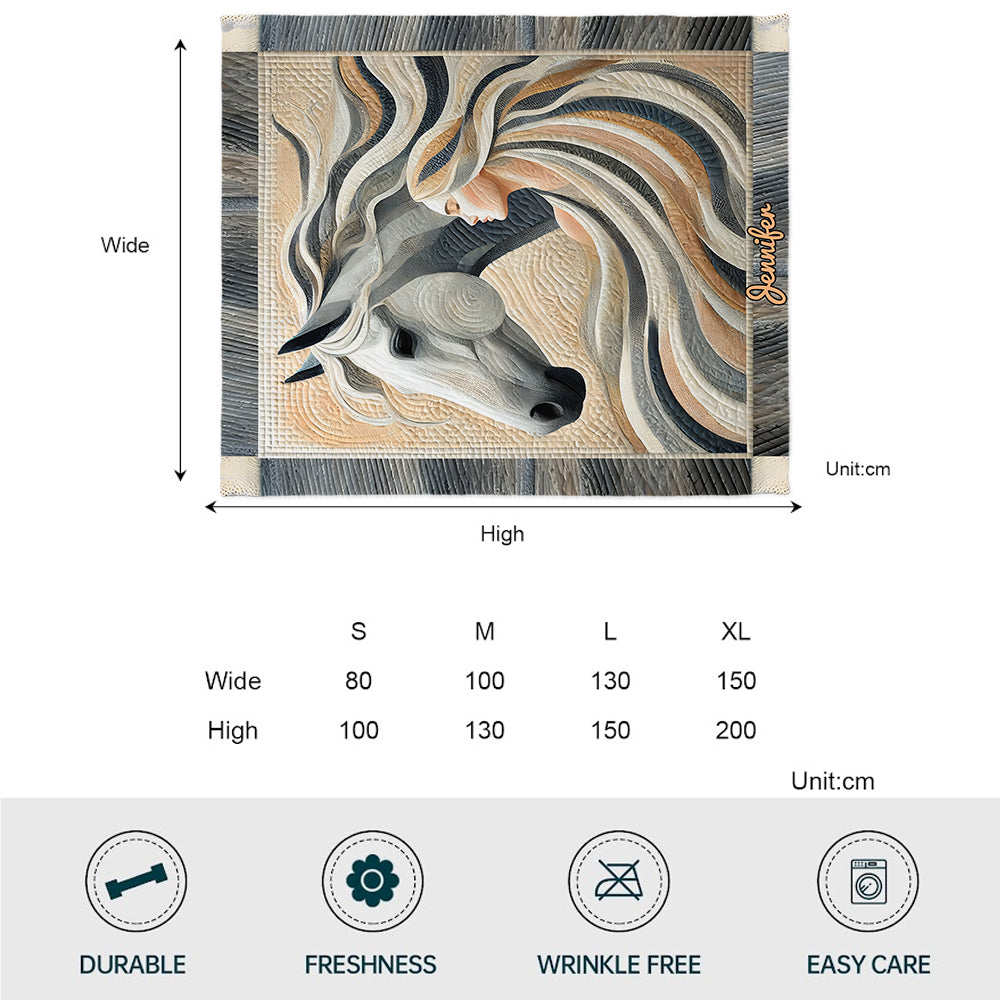 Just A Girl Who Loves Horses - Personalized Horse Blanket