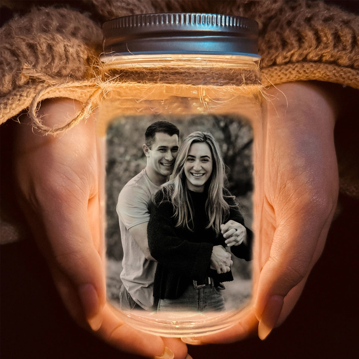 Keep The Light On - Personalized Memorial Mason Jar Light