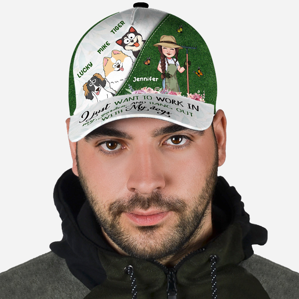 Je veux juste jardiner et passer du temps avec mes animaux - Casquette classique de jardinage personnalisée