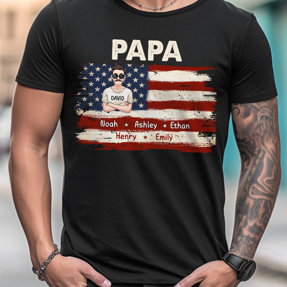 Dad's Life 4th Of July - Personalized Father T-shirt And Hoodie
